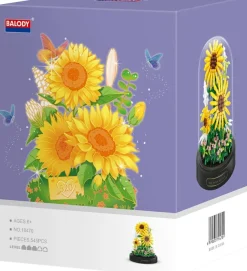 Balody Bouwset Yellow Sunflowers onder stolp