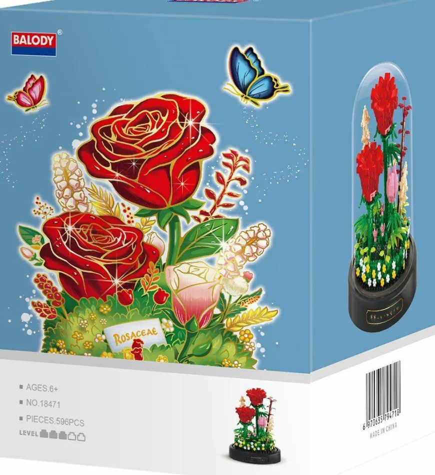 Balody 3D Bouwset Red Roses onder stolp
