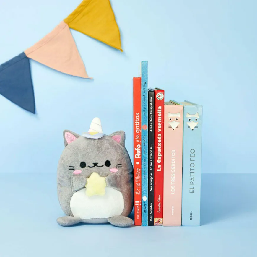 Balvi Boekensteun Kawaii Starry grijs