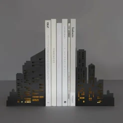 Balvi Boekensteun Skyline Lights zwart
