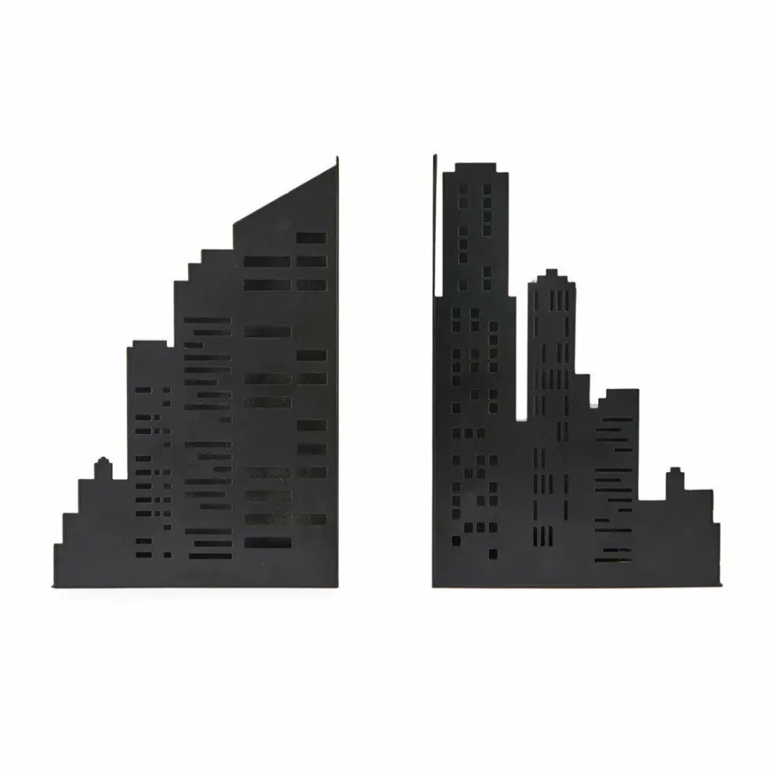 Balvi Boekensteun Skyline Lights zwart