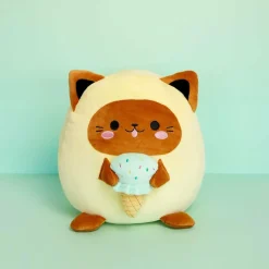 Balvi Katten kussen Fluffy Kawaii Minty Geel