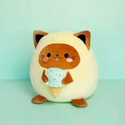 Balvi Katten kussen Fluffy Kawaii Minty Geel