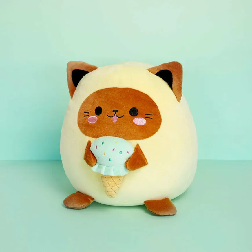 Balvi Katten kussen Fluffy Kawaii Minty Geel