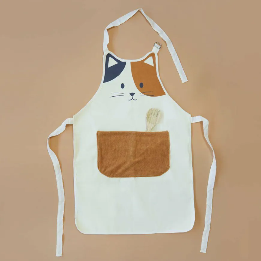 Balvi Keukenschort Kitty wit/bruin