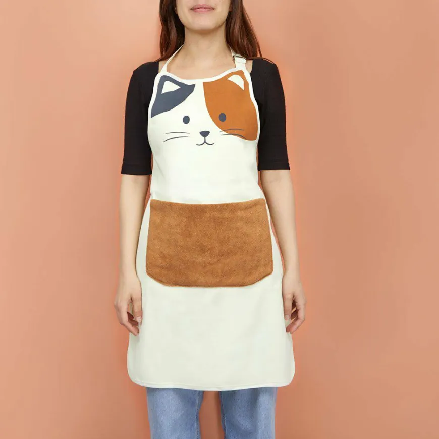 Balvi Keukenschort Kitty wit/bruin