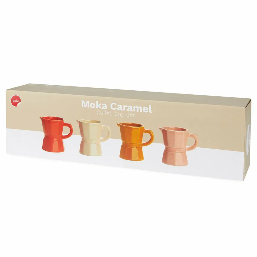 Balvi Koffiekop set Moka Caramel - 4 kleuren