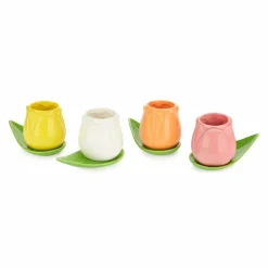 Balvi Koffiekopje Tulp - set van 4 kopjes met schotels