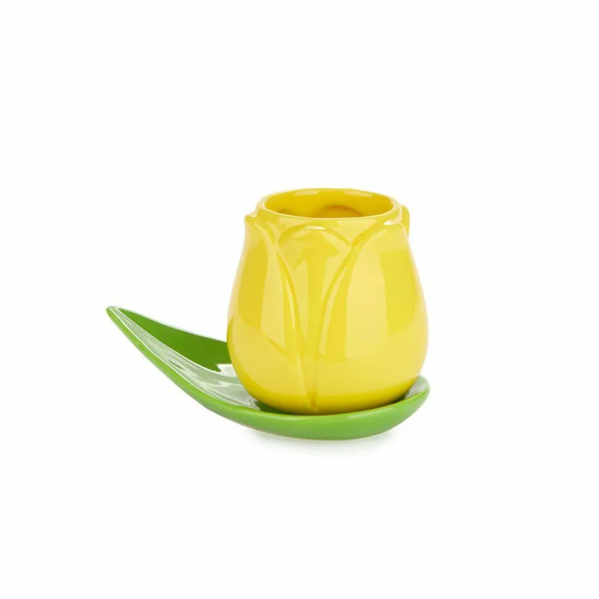Balvi Koffiekopje Tulp - set van 4 kopjes met schotels
