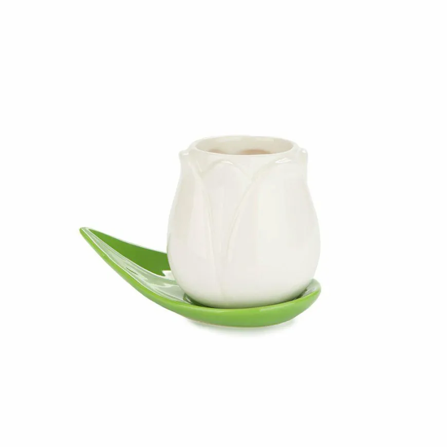 Balvi Koffiekopje Tulp - set van 4 kopjes met schotels