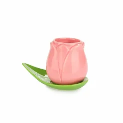 Balvi Koffiekopje Tulp - set van 4 kopjes met schotels