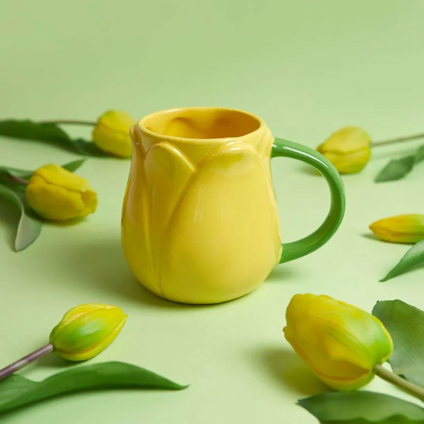 Balvi Mok Tulp geel keramiek