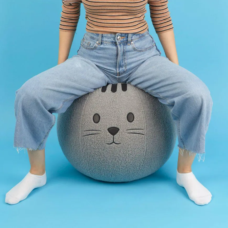 Balvi Poef Kitty grijs polyester