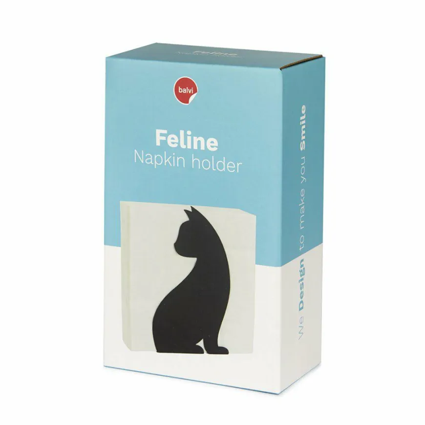 Balvi Servethouder Feline zwart metaal