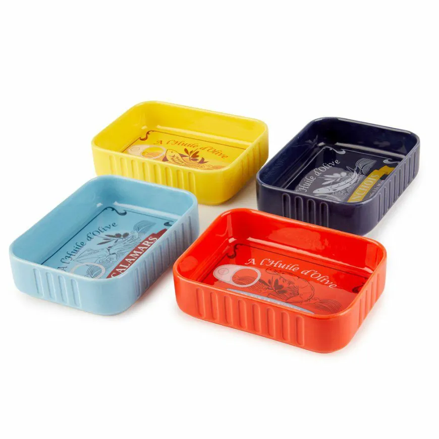 Balvi Snackbakjes set Conserverie - 4 kleuren