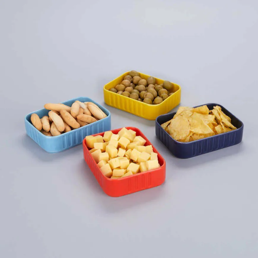 Balvi Snackbakjes set Conserverie - 4 kleuren