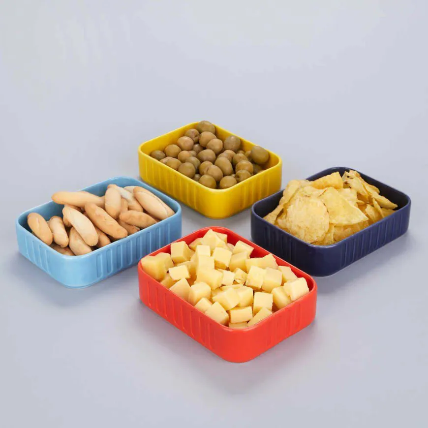 Balvi Snackbakjes set Conserverie - 4 kleuren