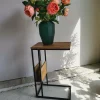 Benoa Bijzettafel industrieel sofa zwart met vak