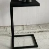 Benoa Bijzettafel industrieel sofa zwart met zwart blad