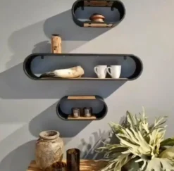Benoa Set van 3 wandrekken ovaal mango