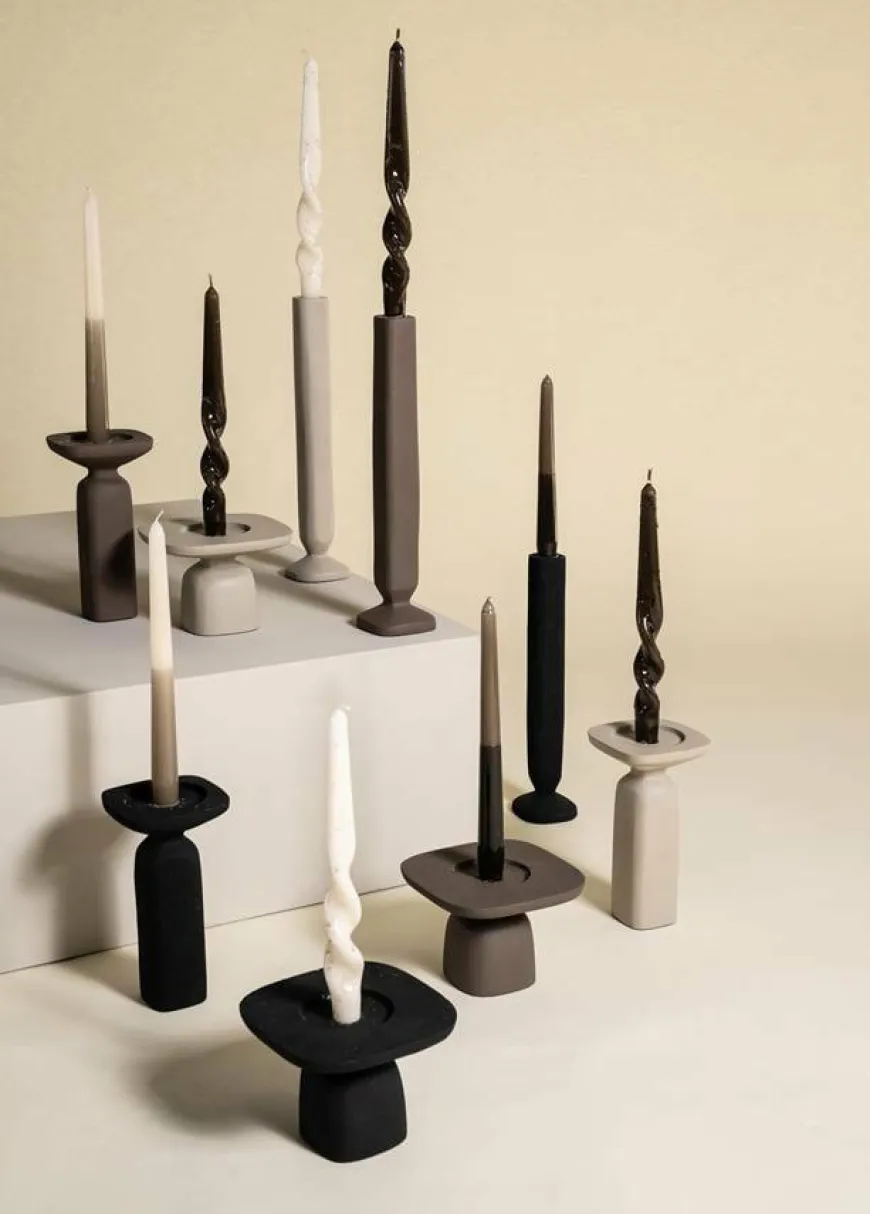 By Boo Candle holder Squand large - beige