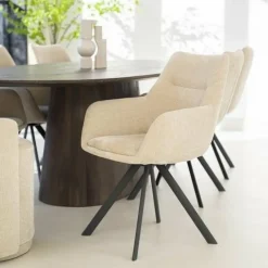 By Boo Eettafelstoel Bliss met armleuning - taupe