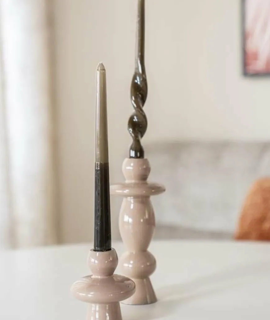 By Boo Kandelaar Barolo set van 2 metaal – oud roze