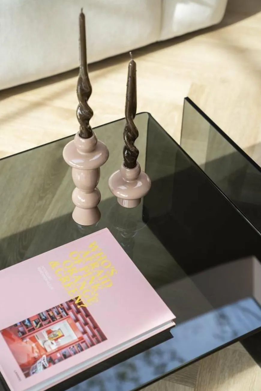 By Boo Kandelaar Barolo set van 2 metaal – oud roze