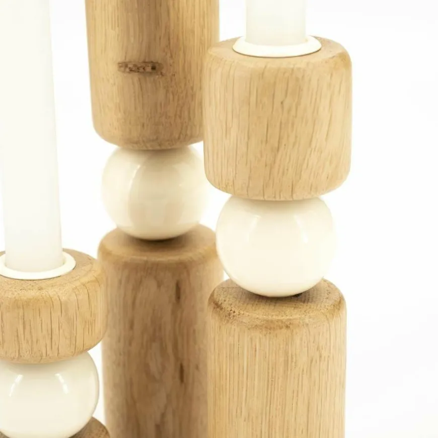 By Boo Kandelaar Belloa - beige - set van 3 kandelaren