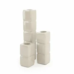 By Boo Set van 3 kandelaren Cube – taupe
