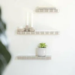 By Boo Wandplank Prinz set van 3 - taupe