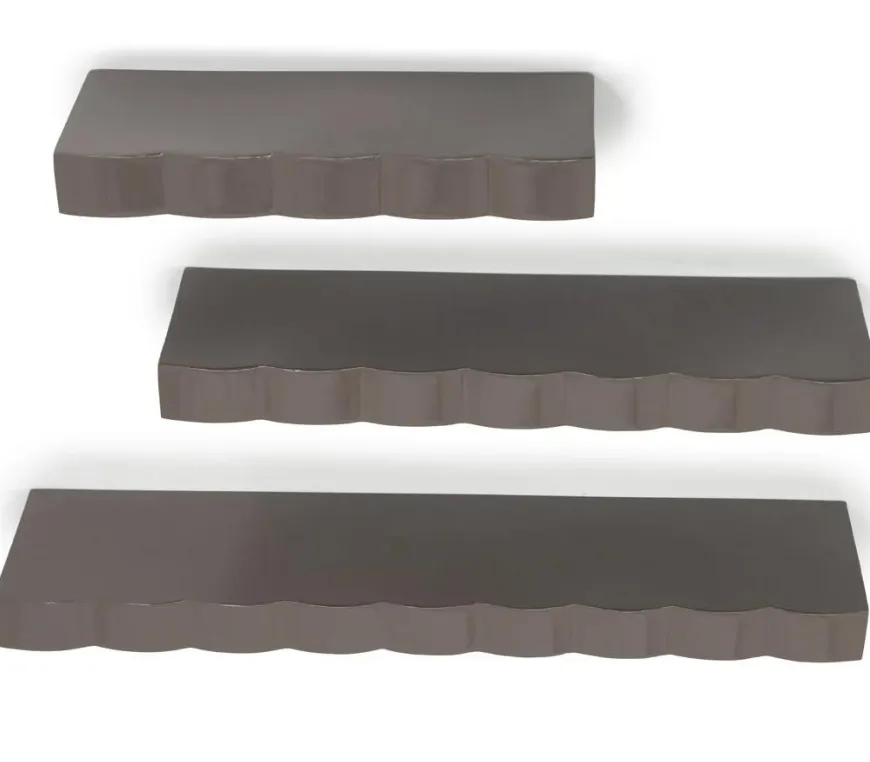 By Boo Wandplank Prinz set van 3- dark taupe
