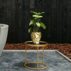 Candellana Bloempot beton Geometric 13 cm Classic Gold