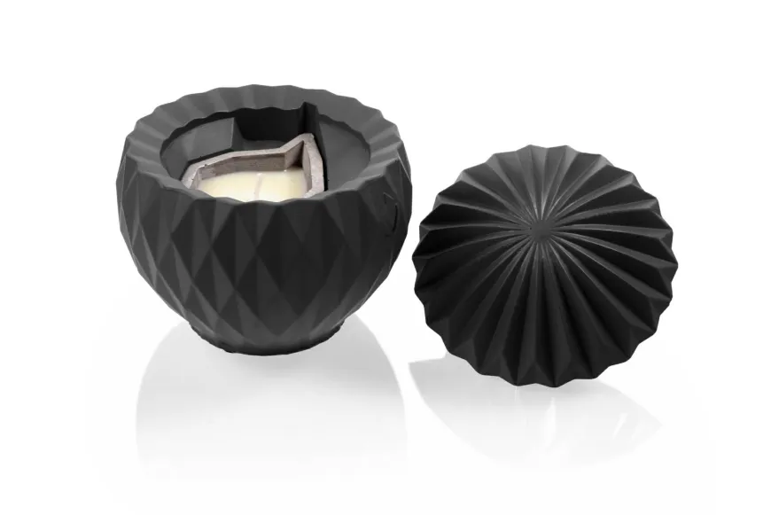 Candellana Ornament geurkaars bol mat zwart