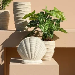 Countryfield Bloempot Ribbel Creme L