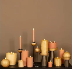 Countryfield Dinerkaars LED Diner rustiek roze met beweegbare vlam – 2 stuks