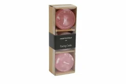 Countryfield Drijfkaars Bollie set van 3 roze - diverse afmetingen