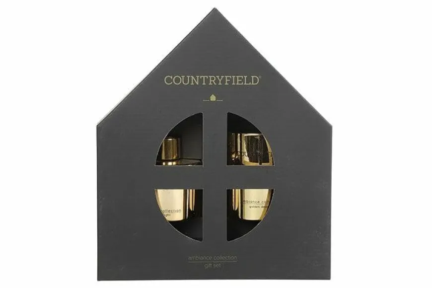 Countryfield Golden Delight Gift box geurstokje & kaars goud