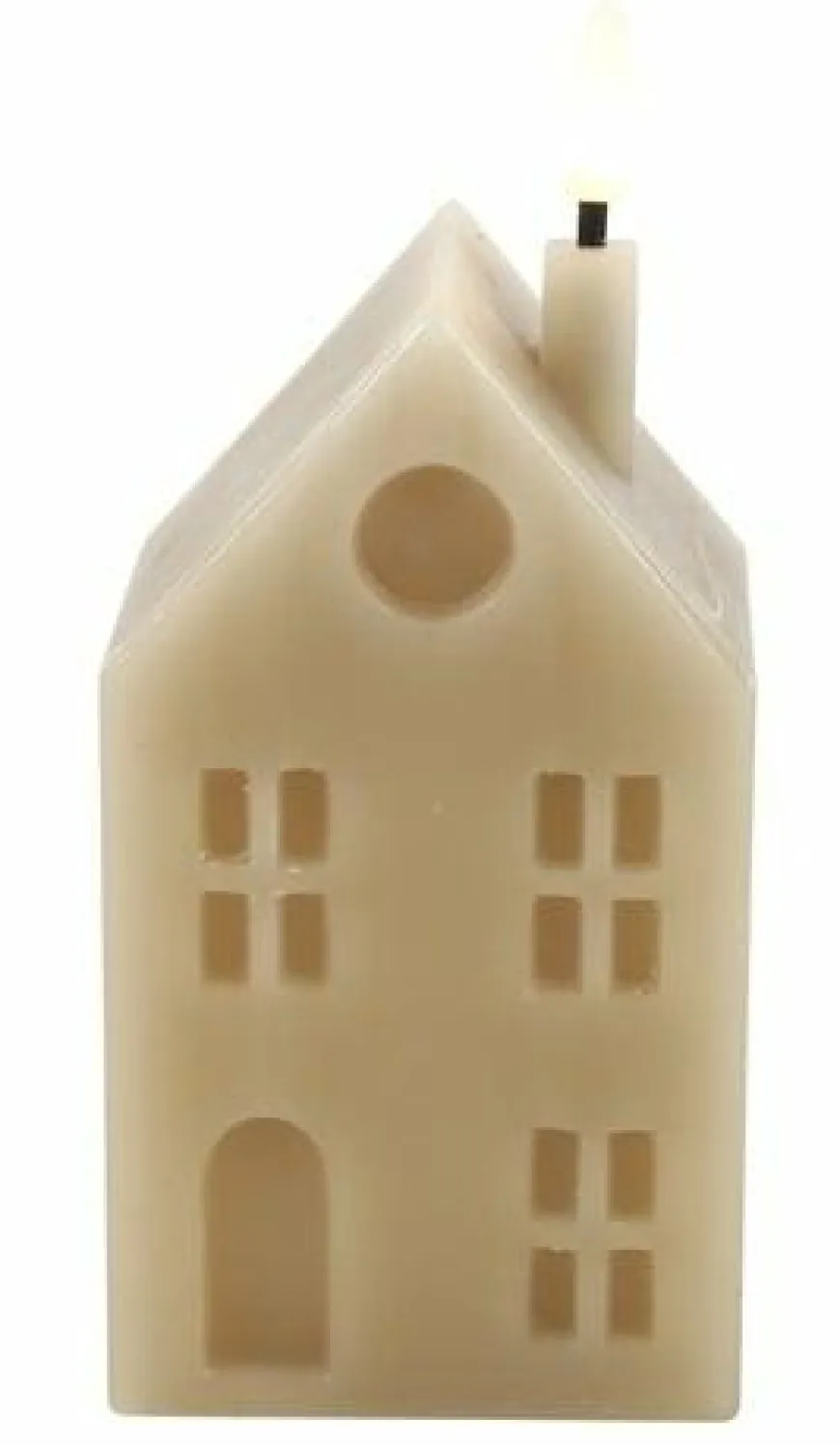 Countryfield Huis kaars LED Lyon M beige