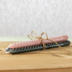 Countryfield Kaars Twirly set van 2 zwarte kaarsen