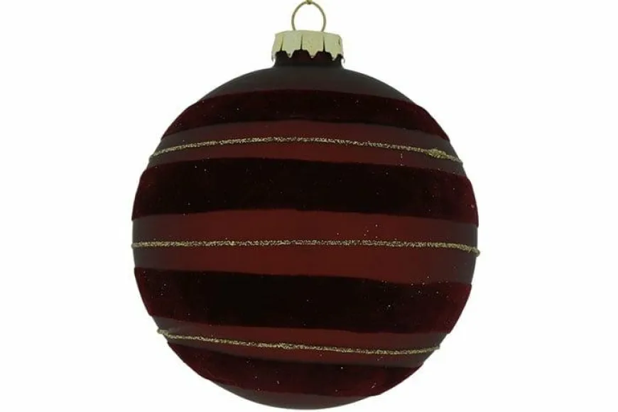Countryfield Kerstbal Robee L donkerrood - Ø12CM