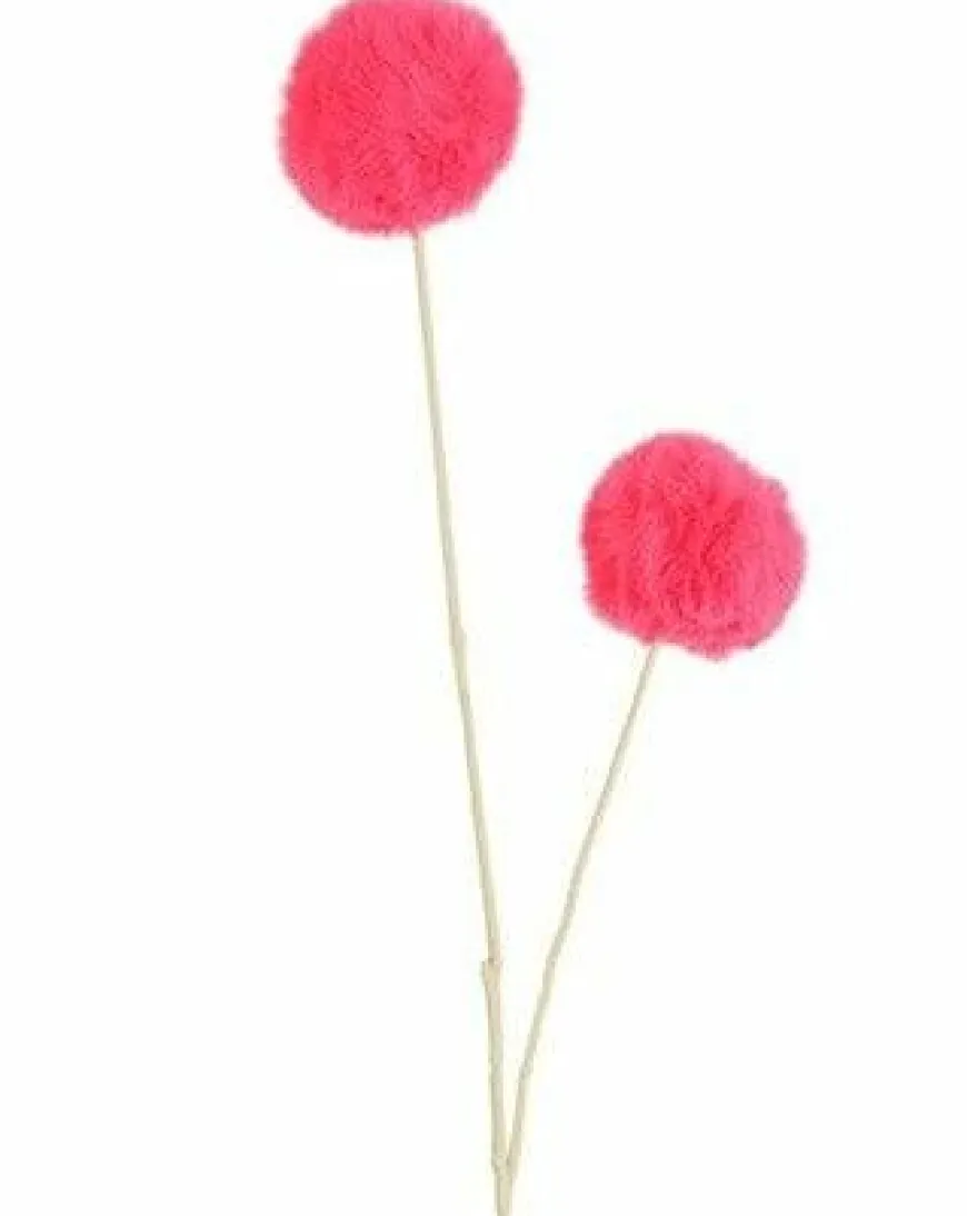 Countryfield Kunstdeco Pom Pom Set van 3 takken roze - 16 x 16 x 75 cm