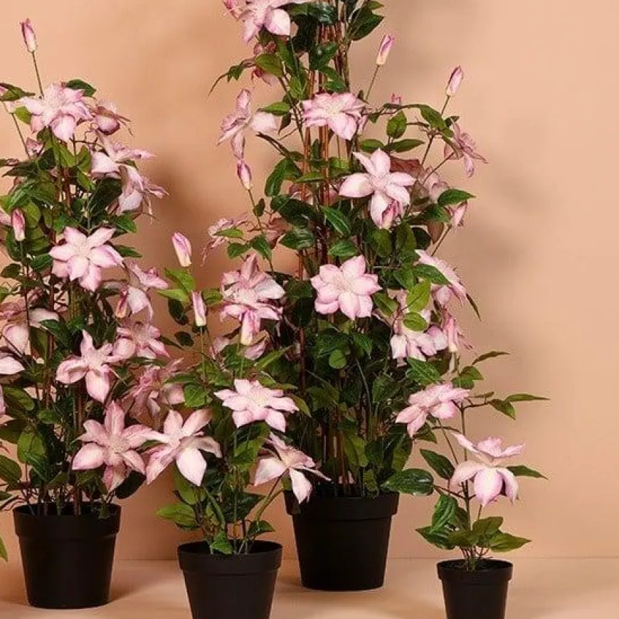 Countryfield Kunstplant Clematis XL roze 94 cm hoog