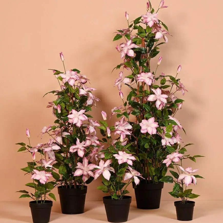 Countryfield Kunstplant Clematis XL roze 94 cm hoog