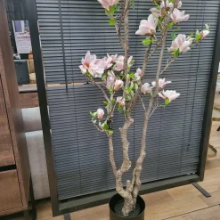 Countryfield Kunstplant Magnolia L roze / wit - 220 cm hoog