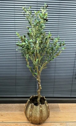 Countryfield Kunstplant Olea olijfboom L groen - 120 cm hoog