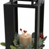 Countryfield Lantaarn met kaars LED Arles L zwart-L18,5B18,5H45CM