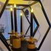 Countryfield LED Licht Dinerkaars Lyon rustiek zwart - set van 2