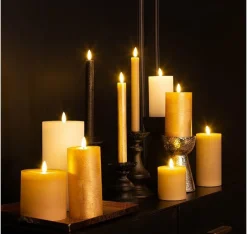 Countryfield LED Licht Dinerkaars Lyon rustiek goud - set van 2