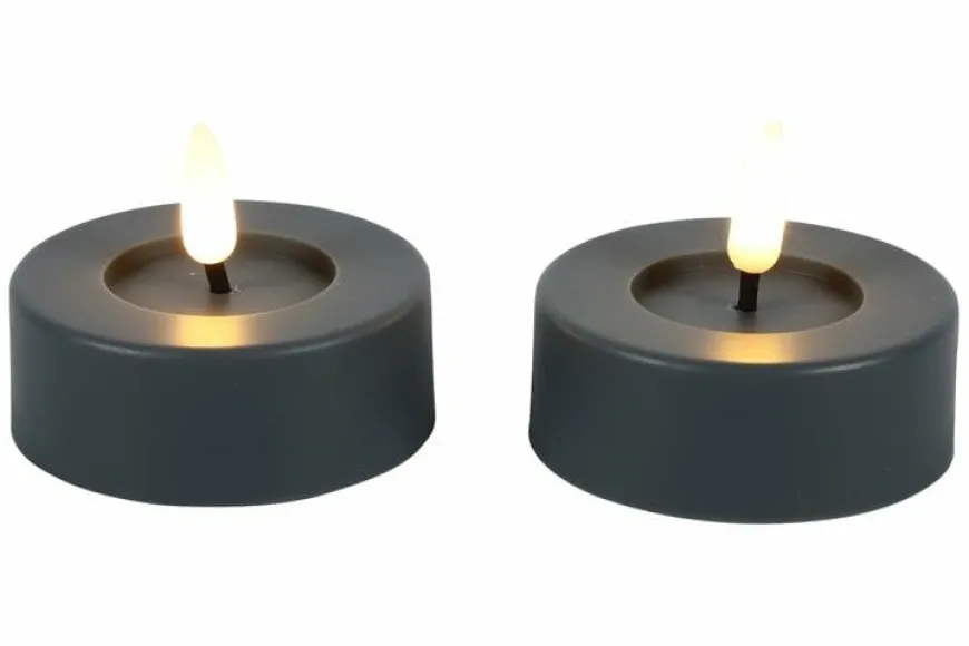 Countryfield Maxi theelicht Ø6,7CM LED Patio set van 2 grijs